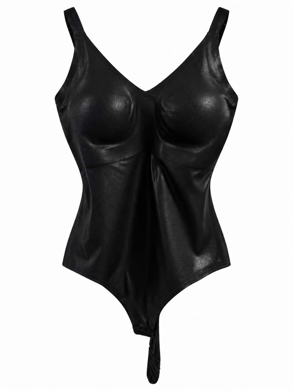 Knix x The Birds Papaya Faux Leather LuxeLift Bodysuit Black M